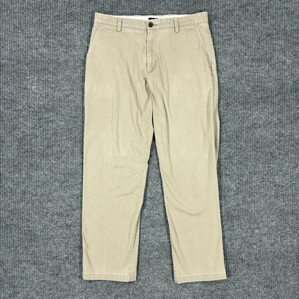 Dockers Mens Chino Pants Size 34x32 Beige Classic Fit Flat Front Mid Rise
